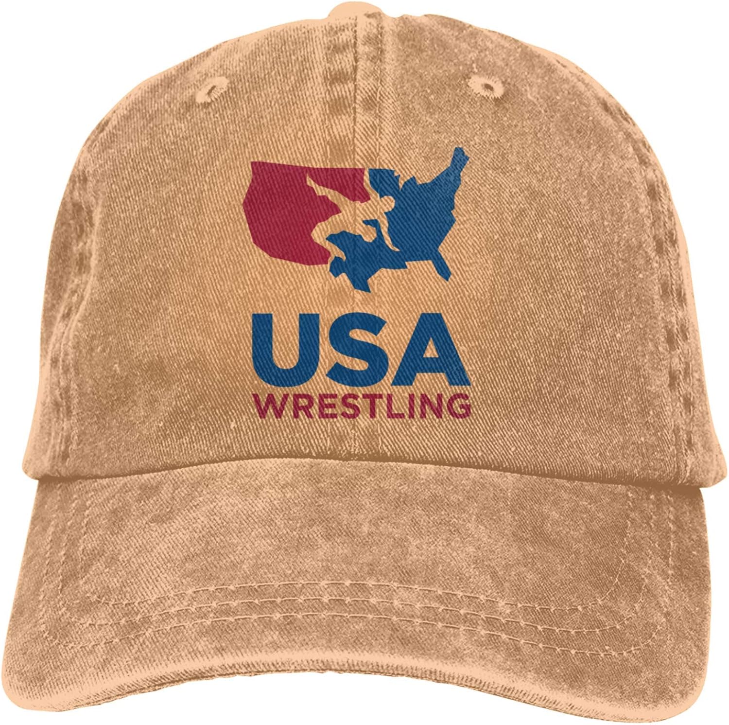 VJSDIUD Unisex Popular Denim Cap USA Wrestling Adult Trucker Hat