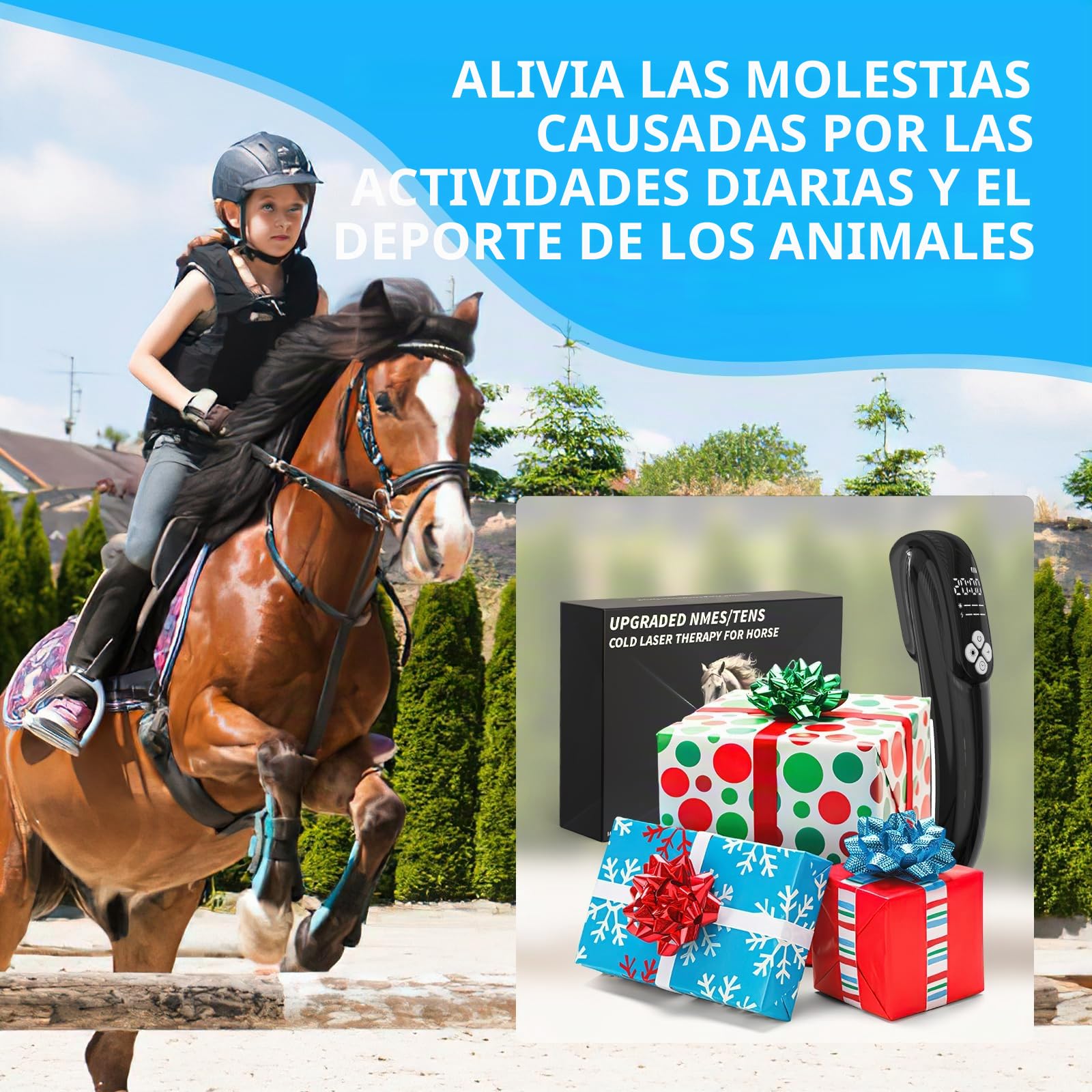 iKeener Dispositivo de terapia para mascotas/veterinarios, terapia con láser frío, alivia el dolor articular de animales, dispositivo de terapia de mano portátil con luz roja de 12 x 650 nm y 4 x 808