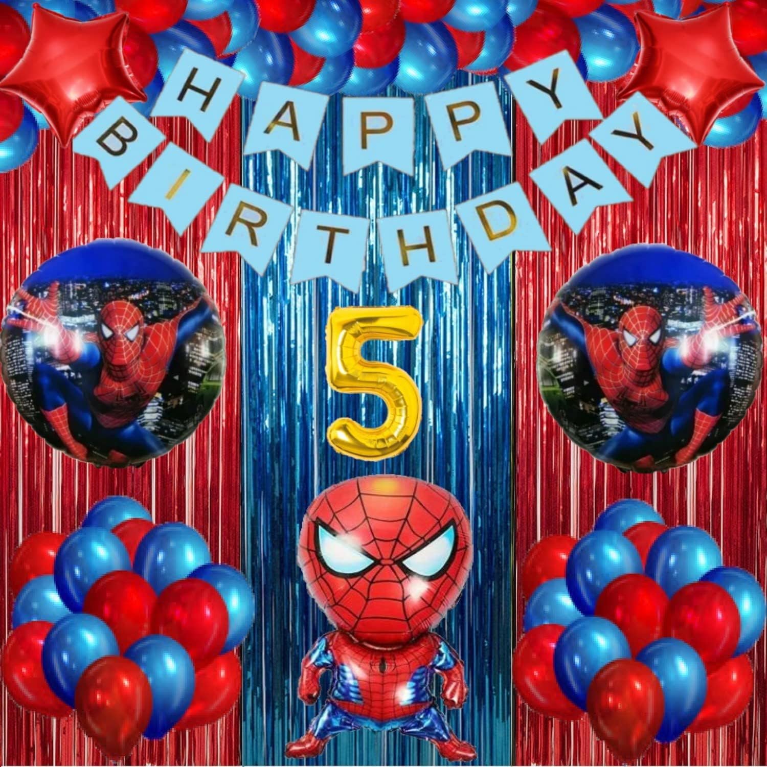 Urban Classic SM theme Happy Birthday Decoration kit for Boys and Gilrs (5th Birthday)
