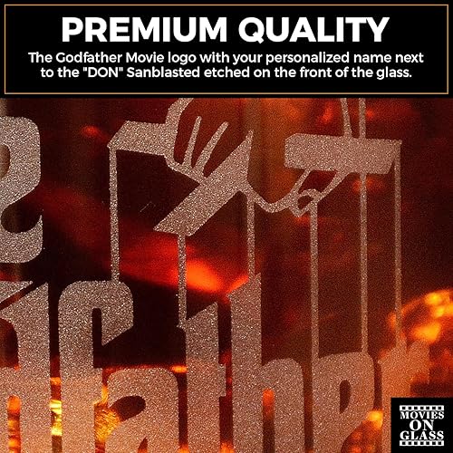 Miniatura 6 de THE GODFATHER DON - Vaso de whisky grabado con tu texto personalizado, con licencia oficial, calidad premium, cristalería artesanal, 11 onzas,