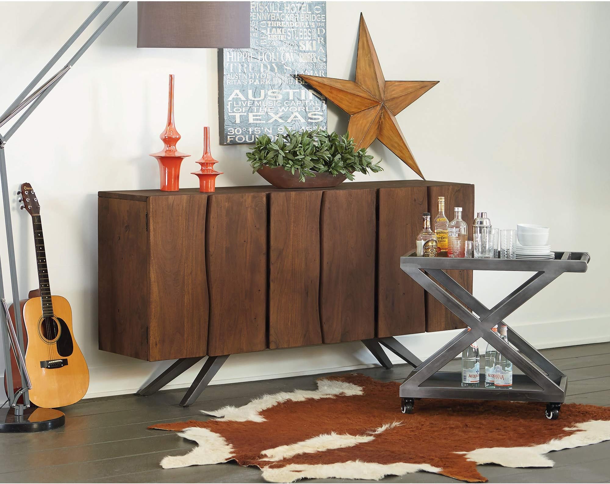 Burghala Acacia Wood Sideboard, 74"