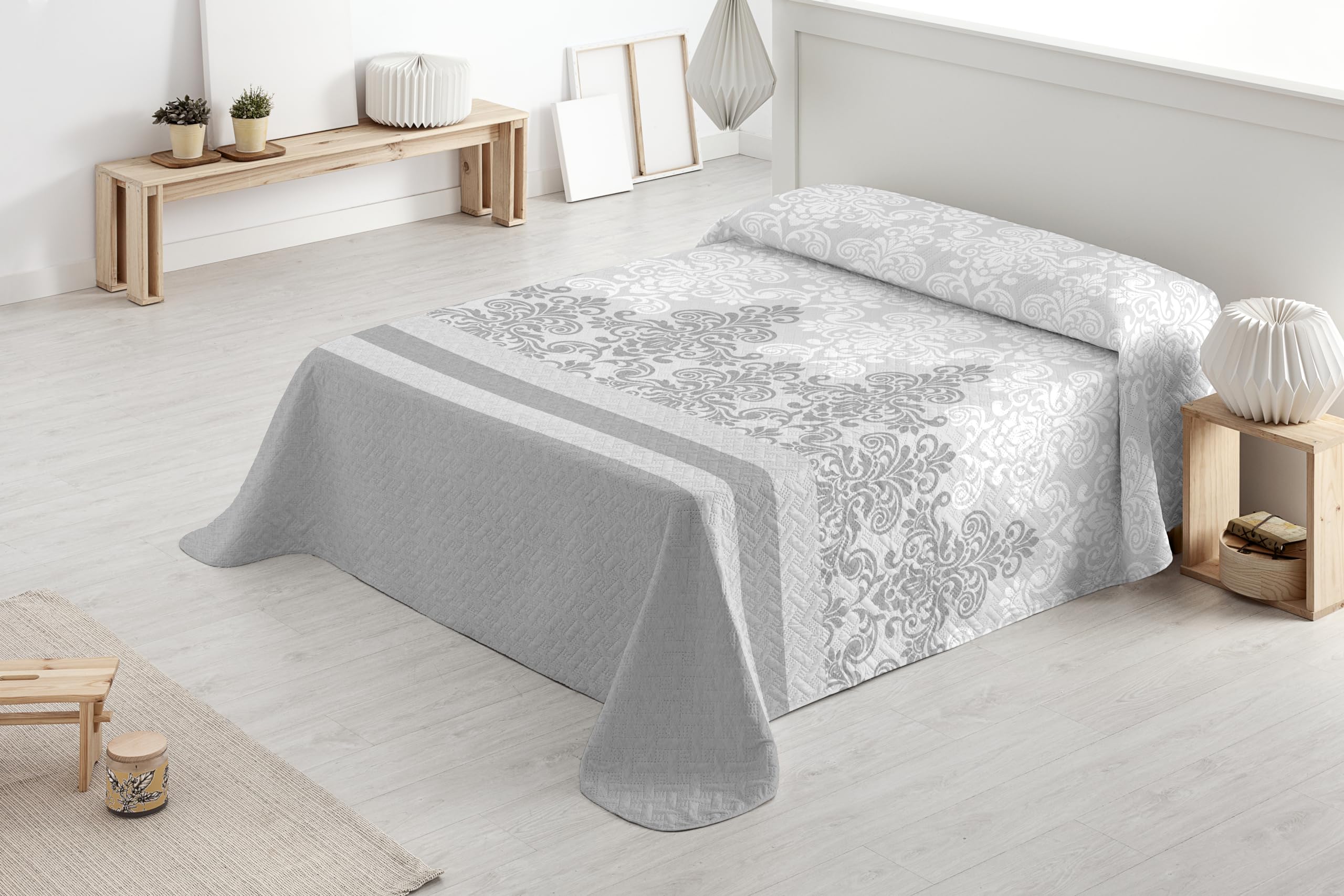 Degrees home - Classic - Colcha Cama 135 - Colcha bouti Cama - Primavera, Verano -230x260 - Gris