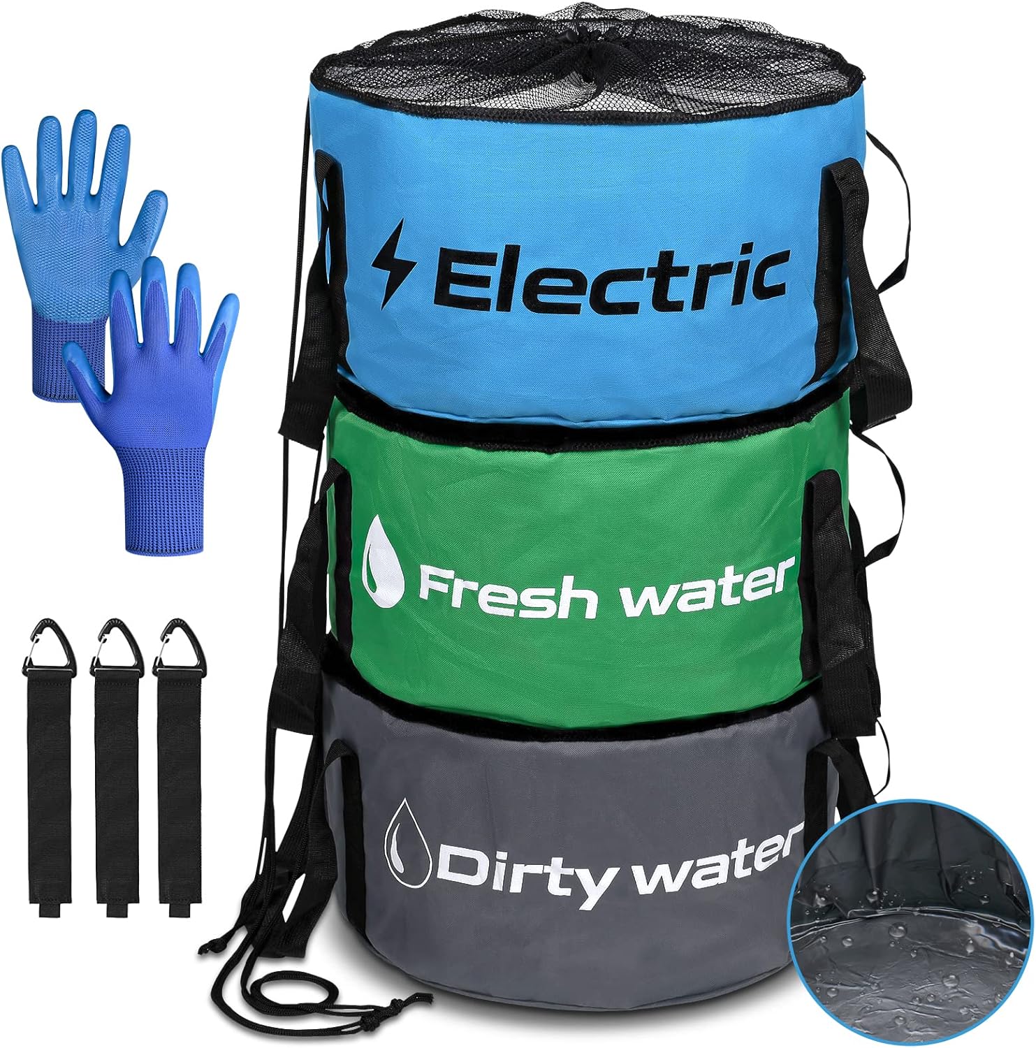 3 Pcak Waterproof RV Hose Storage Bag, Large RV Equipment