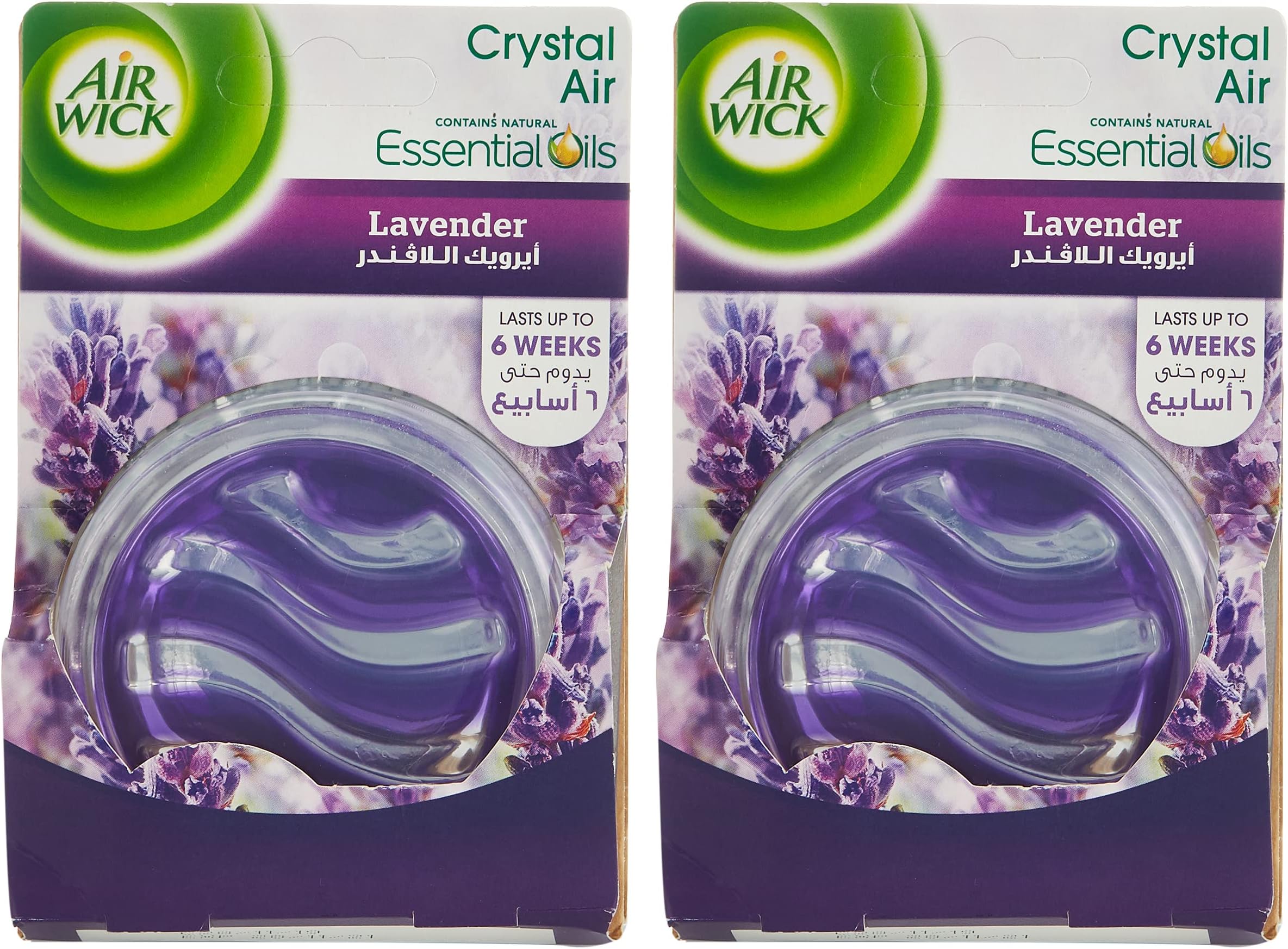 Air Wick Crystal Air Gel, Contains Natural Essential Oils, Eliminates Bad Odour like Cat Litter Smell, Lavender Fragrance (Pack of 2)