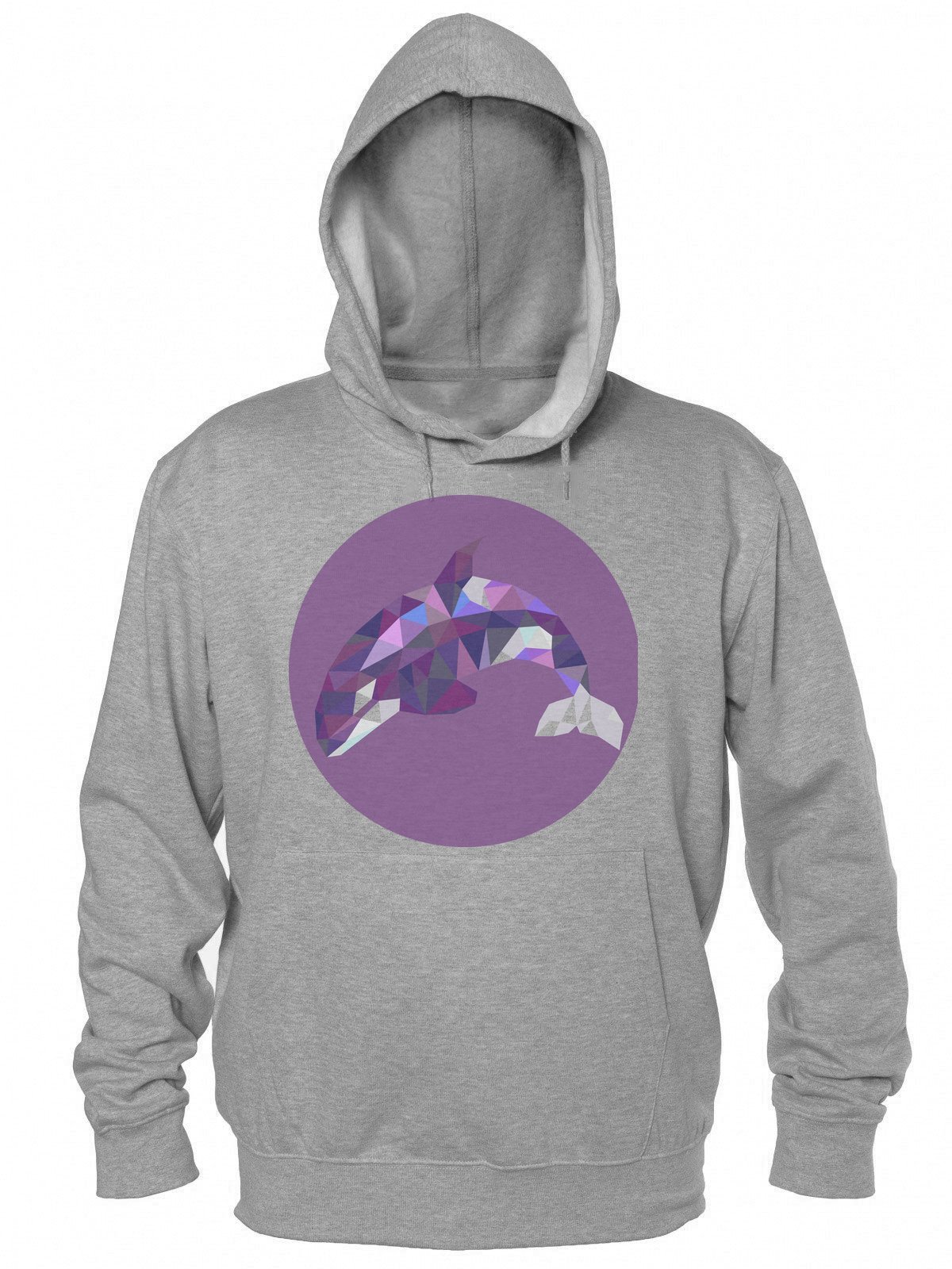 Finest Prints Polygonal Orca Men's Hooded Sweatshirt