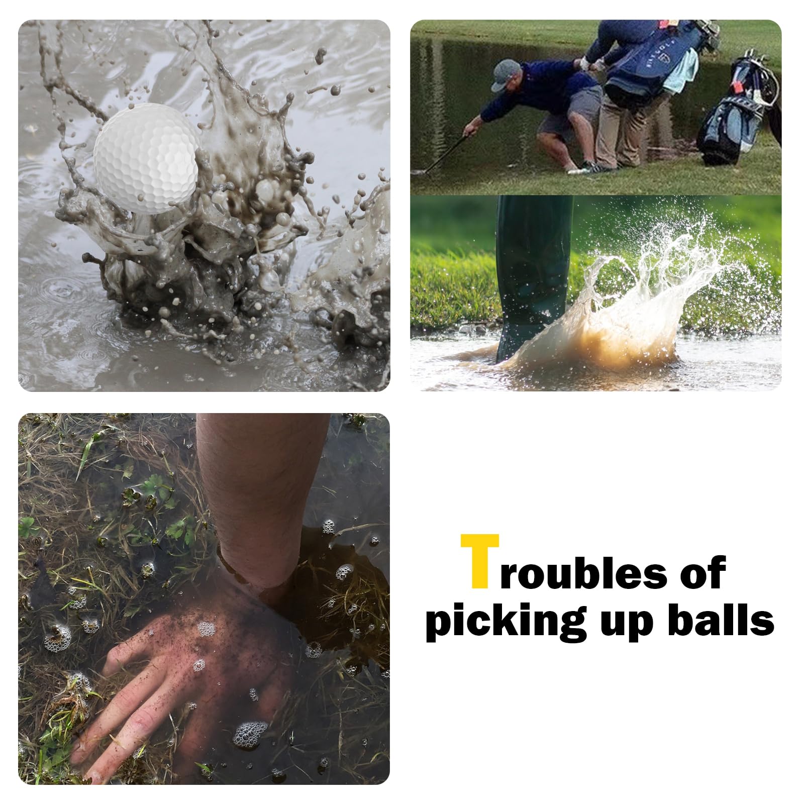 Ideal Swan Recogedor de Pelotas de Golf Retráctil Telescópico de Acero Inoxidable