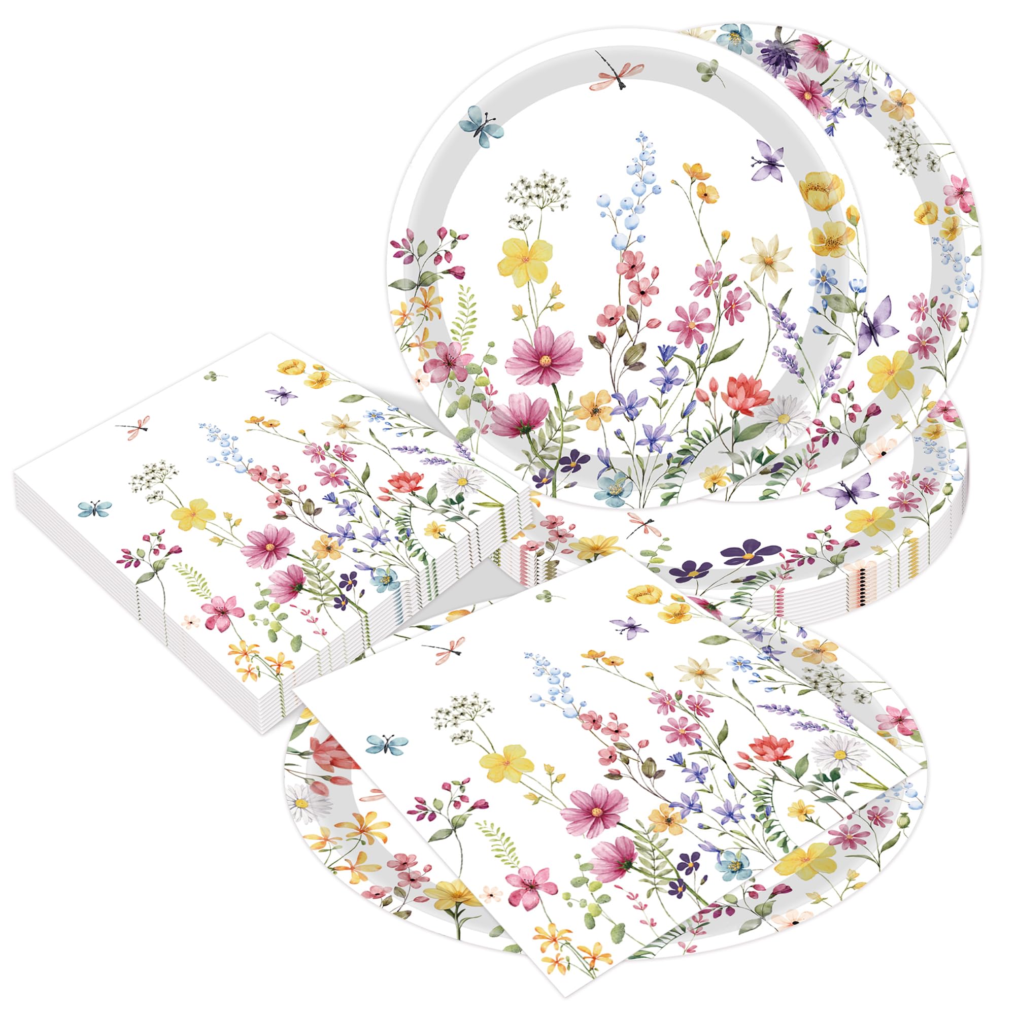 Vaisselle fleurs sauvages haut de gamme pour mariage et réception chic