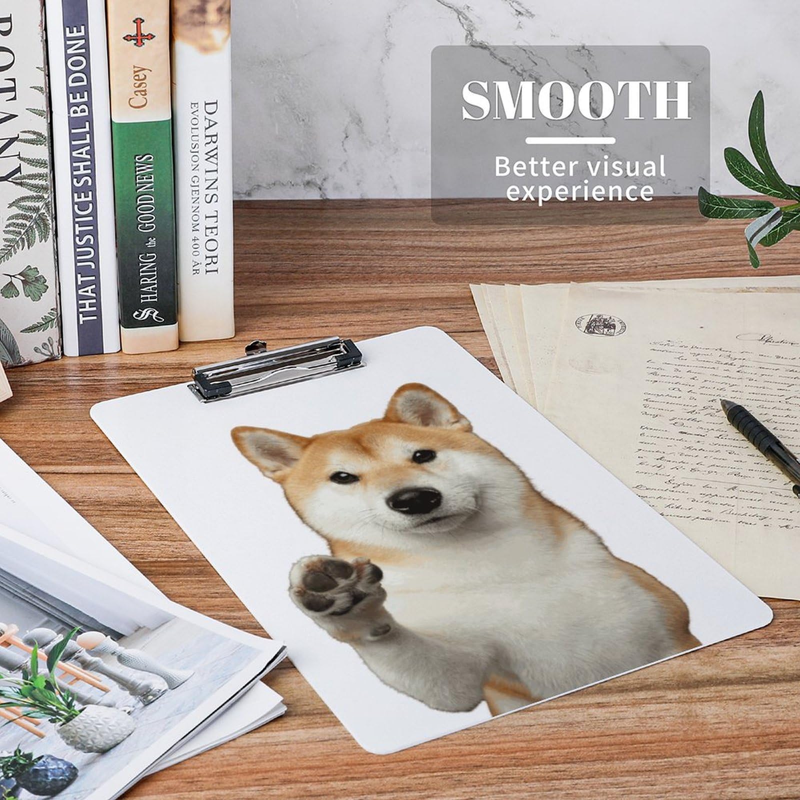 Amazon.co.jp: クリップボード 柴犬 いぬ 犬柄 A4 用箋挟み マグ