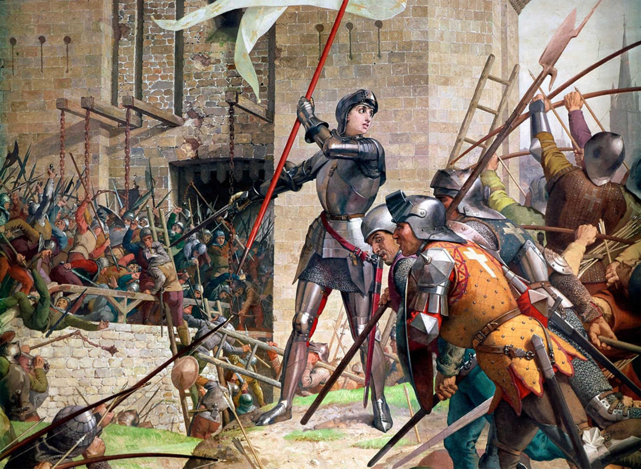 POSTERIIk Famous Modern Artwork Art Mural Hundred Years War Joan of Arc in Armor Before Orleans by Jules Eugene Lenepveu Oil Paintings Pictures for Home Decor 60x90cm