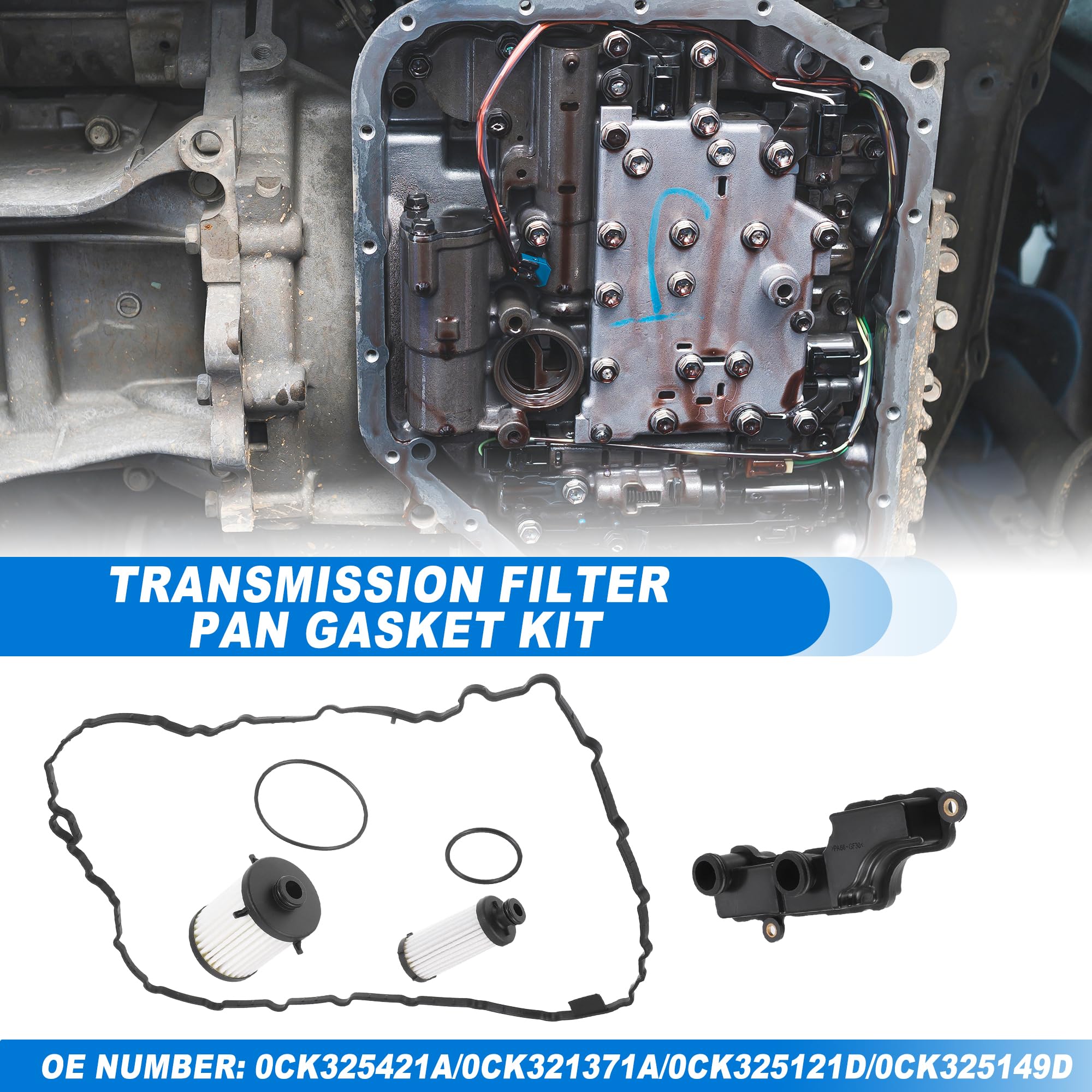 QUARKZMAN Filtro per Trasmissione Automatica Kit Guarnizione Coppa Olio Filtro Raffreddatore Olio CVT Adatto per Audi A4 17-20 con Guarnizione Filtro Raffreddatore Olio No.0CK325421A - 4pz