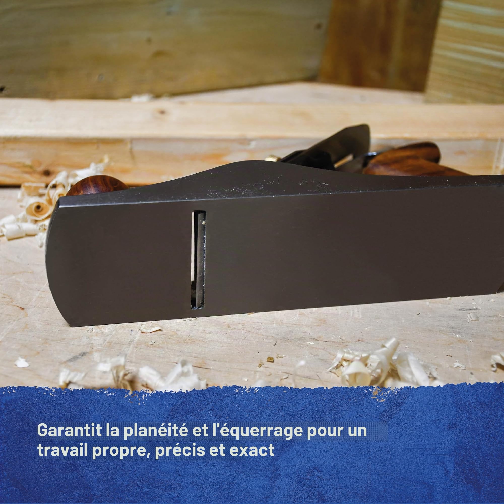 Rabot de finition Faithfull n° 3 – Rabot à bois en fonte usinée avec précision pour bois durs et tendres, ébénisterie, menuiserie et lissage