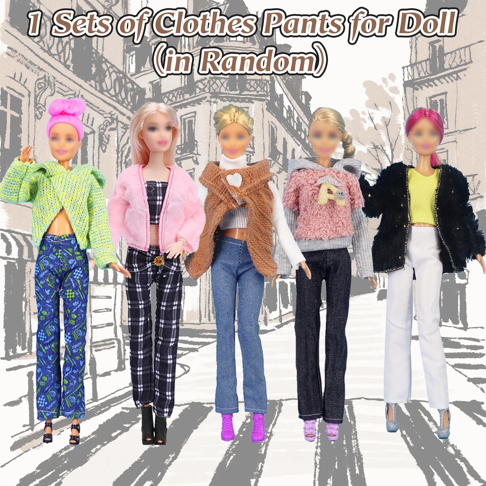 14 PCS Doll Clothes Outfit Compatible with Barbie 11.5 Inch Doll - Image 4