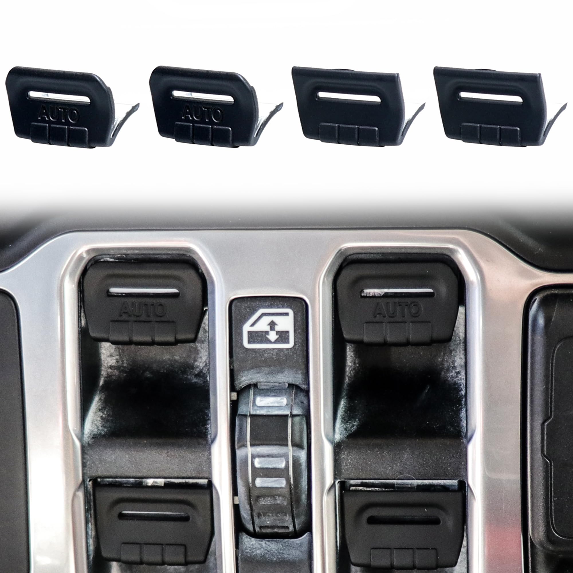 BESTAOO Center Console Window Switch Button Cover Trim Interior Accessories for 2018-2024 2025 Jeep Wrangler JL JLU 4XE Gladiator JT 2/4 Door (OEM