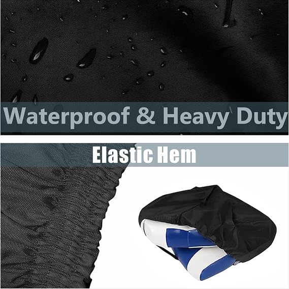Boat Folding Seat Cover, 420D Waterproof Marine Canvas Cover, Weather Resistant Folding Fishing Chair Cover, Fits 18 W x 20 D x 14 H, Black