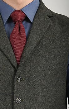 Graue Donegal Tweed Weste Mit Revers