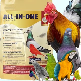 All in One Pigeon Powder, Chicken, Helps with a Broad Range of Health Issues for All Birds, Canary, Aviary, Finches, Parakeet, Cockatiels, Parrots and Caged Birds and Pets