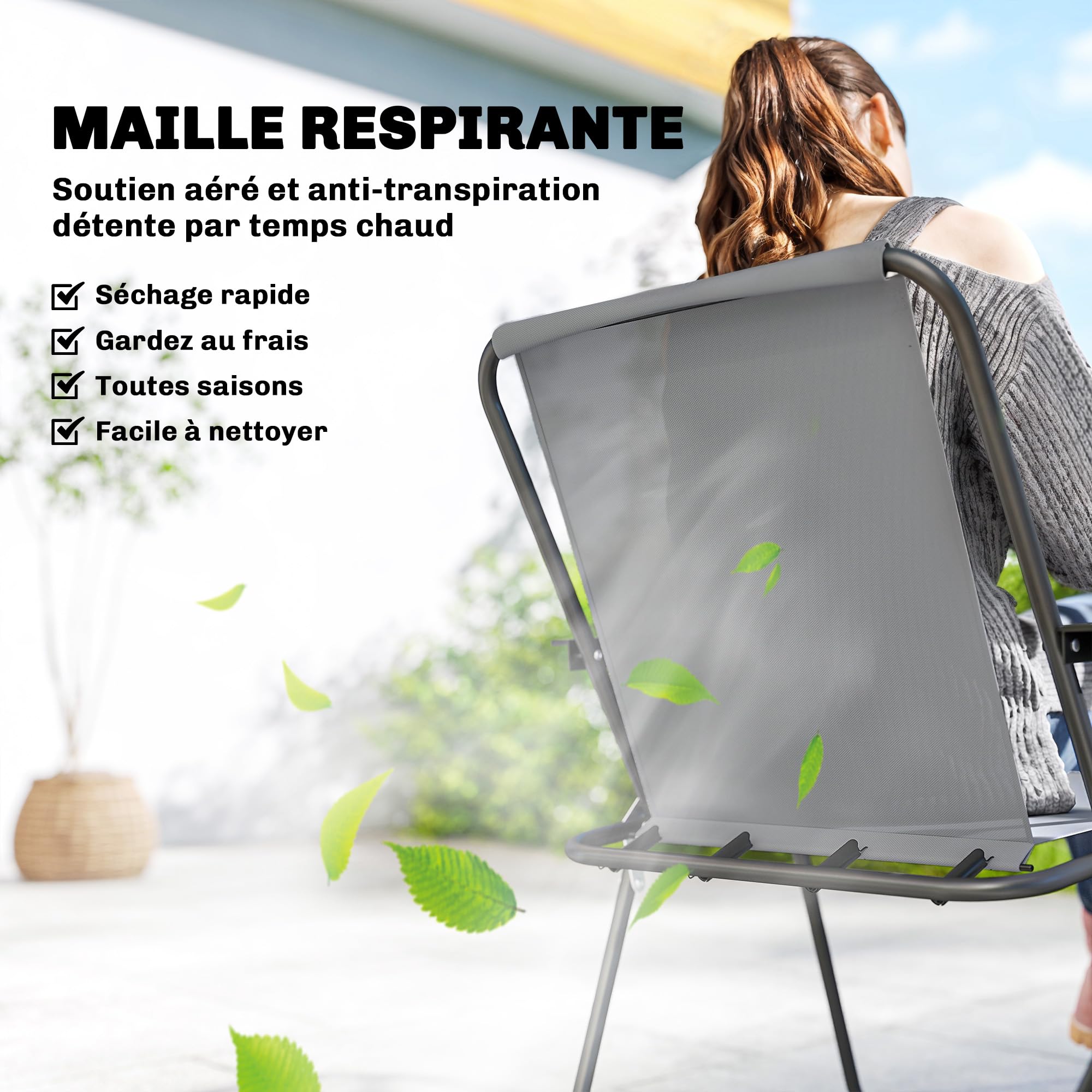 Outsunny Salon de jardin extérieur 8 pièces, table de jardin extérieure avec 6 chaises Pliantes et parasol, plateau en Verre Trempé, structure en acier anti-rouille, mobilier de jardin, terrasse, Gris