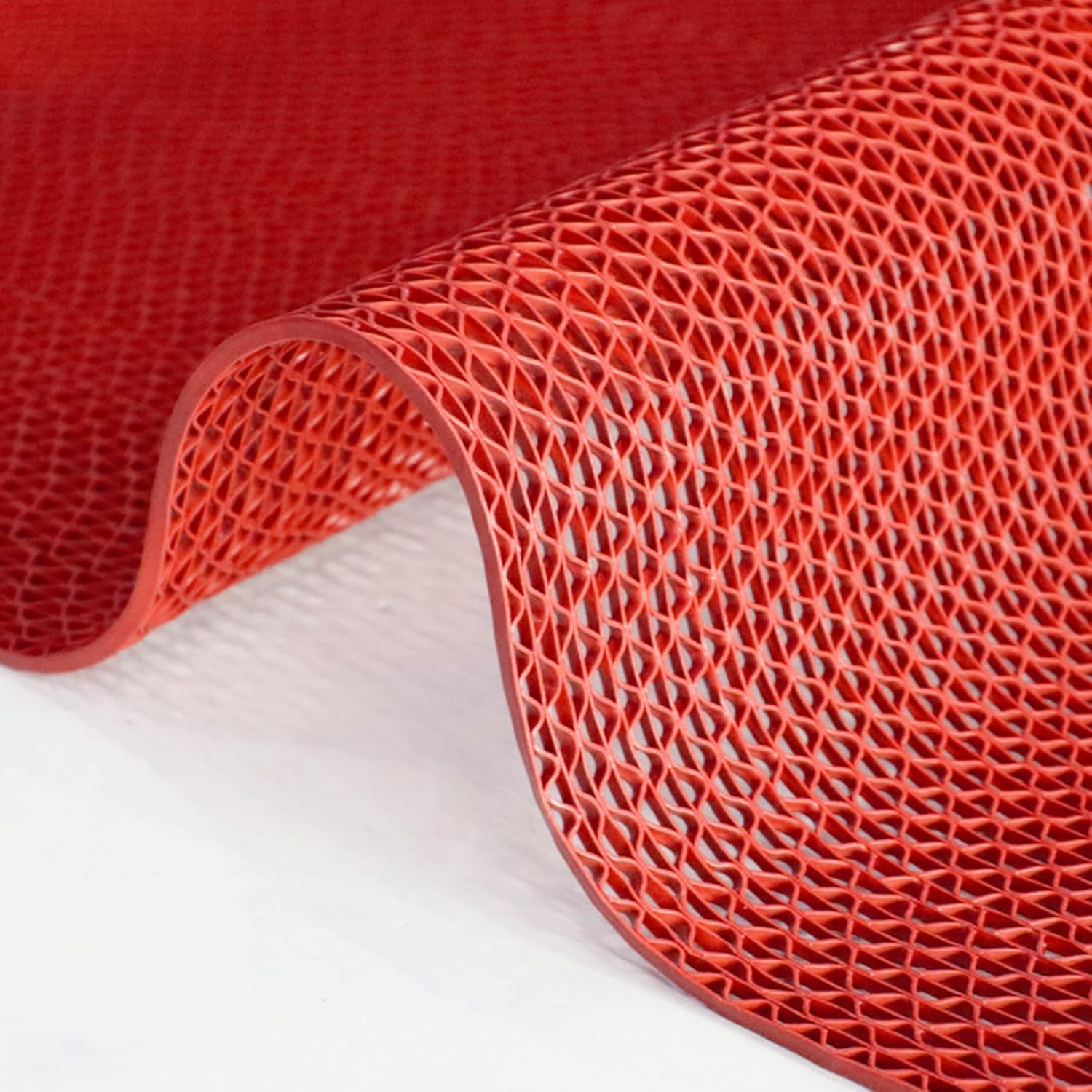 WLWLEO Drainage Flooring Mats 3' x 49' PVC Non-Slip Floor Mat Commercial Wet Area Floor Mats for Outdoor Indoor Restaurant Kitchen Bar Swimming Pool,Red