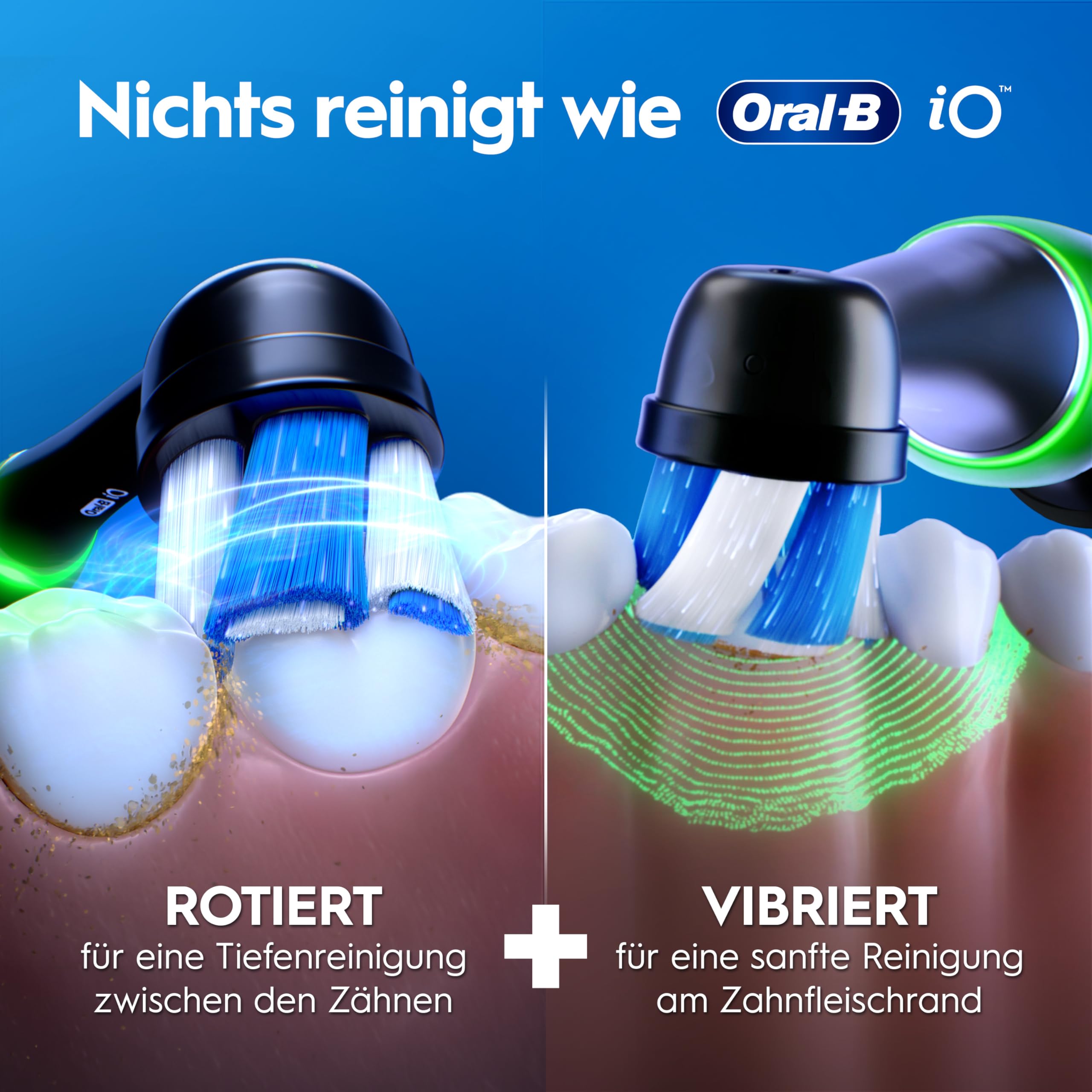 Oral-B iO Series 3 Elektrische Zahnbürste, Schwarz | Inkl. 1 Aufsteckbürste, GUT GETESTET von STIFTUNG WARENTEST, Electric Toothbrush mit 3 Putzmodi für Zahnpflege