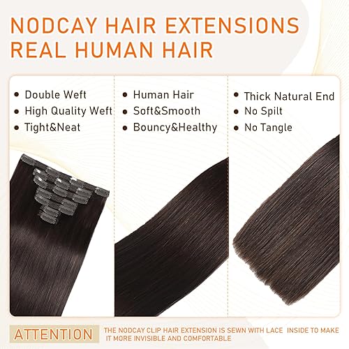 Miniatura 2 de Extensiones de cabello humano real con pinzas, extensiones de cabello humano liso con clip, para mujer, extensiones de cabello humano suave de doble