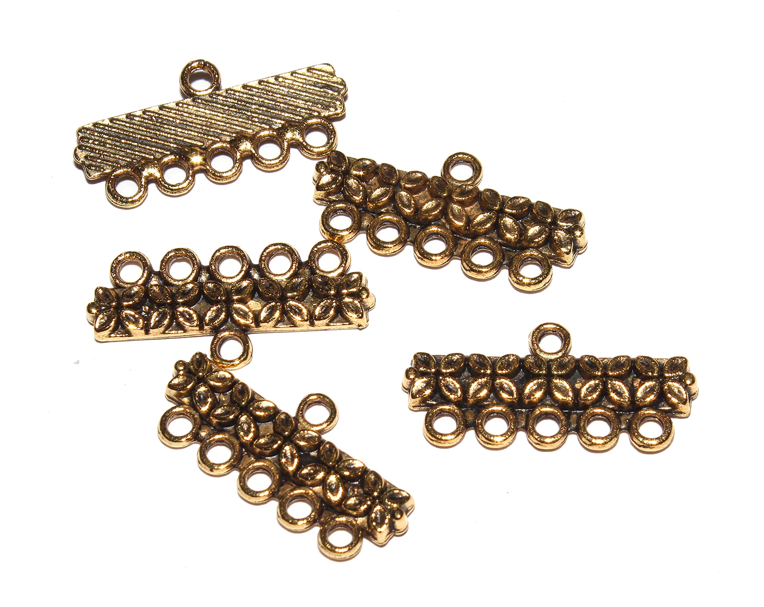 Mahabal Creations Jewelry Connectors for Jewellery Making DIY (Gold Big 5 Layer Eye 20 PCS)