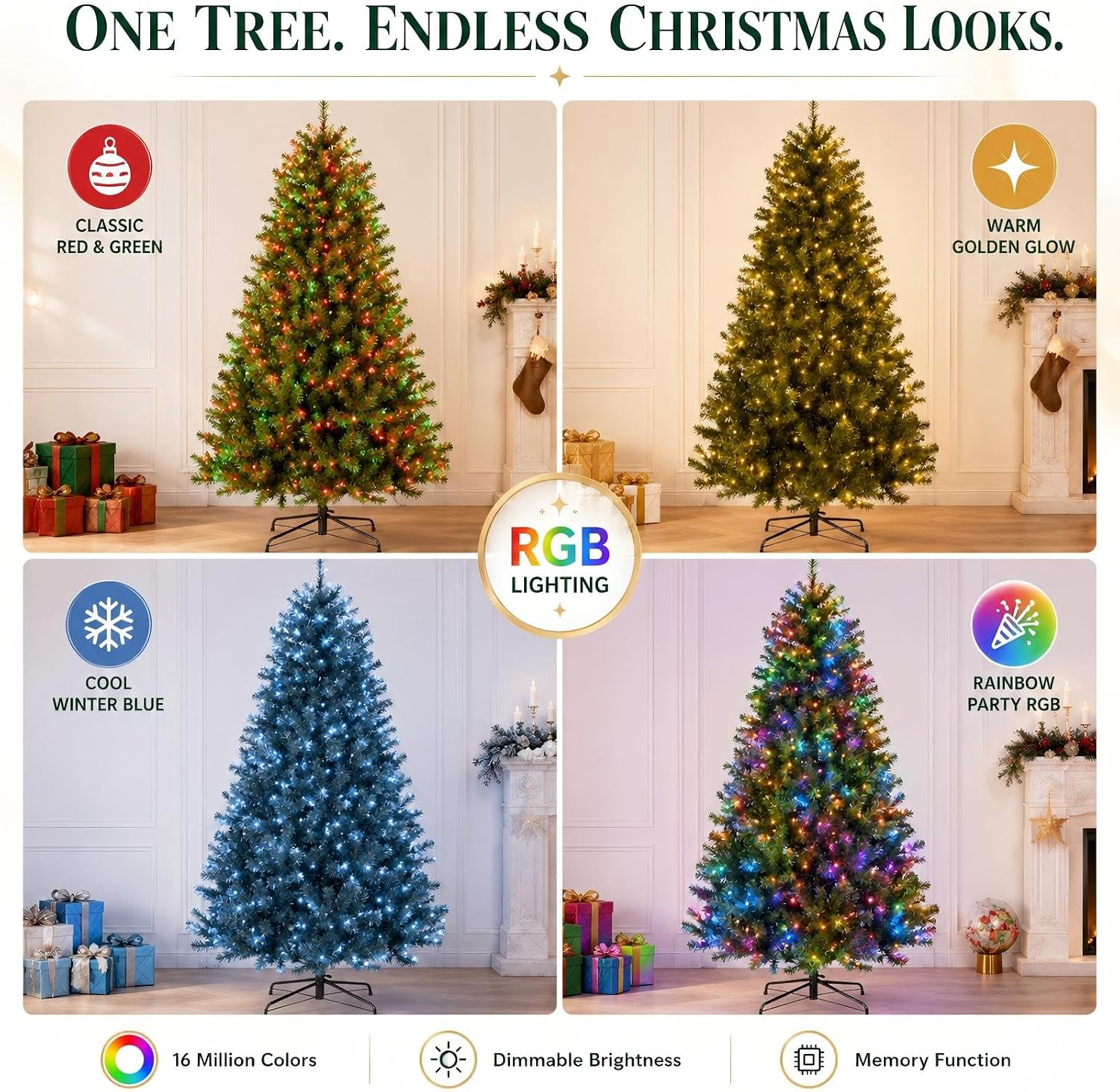 Avatar Controls 6FT Smart Pre-Lit Christmas Tree, 270 RGB LEDs