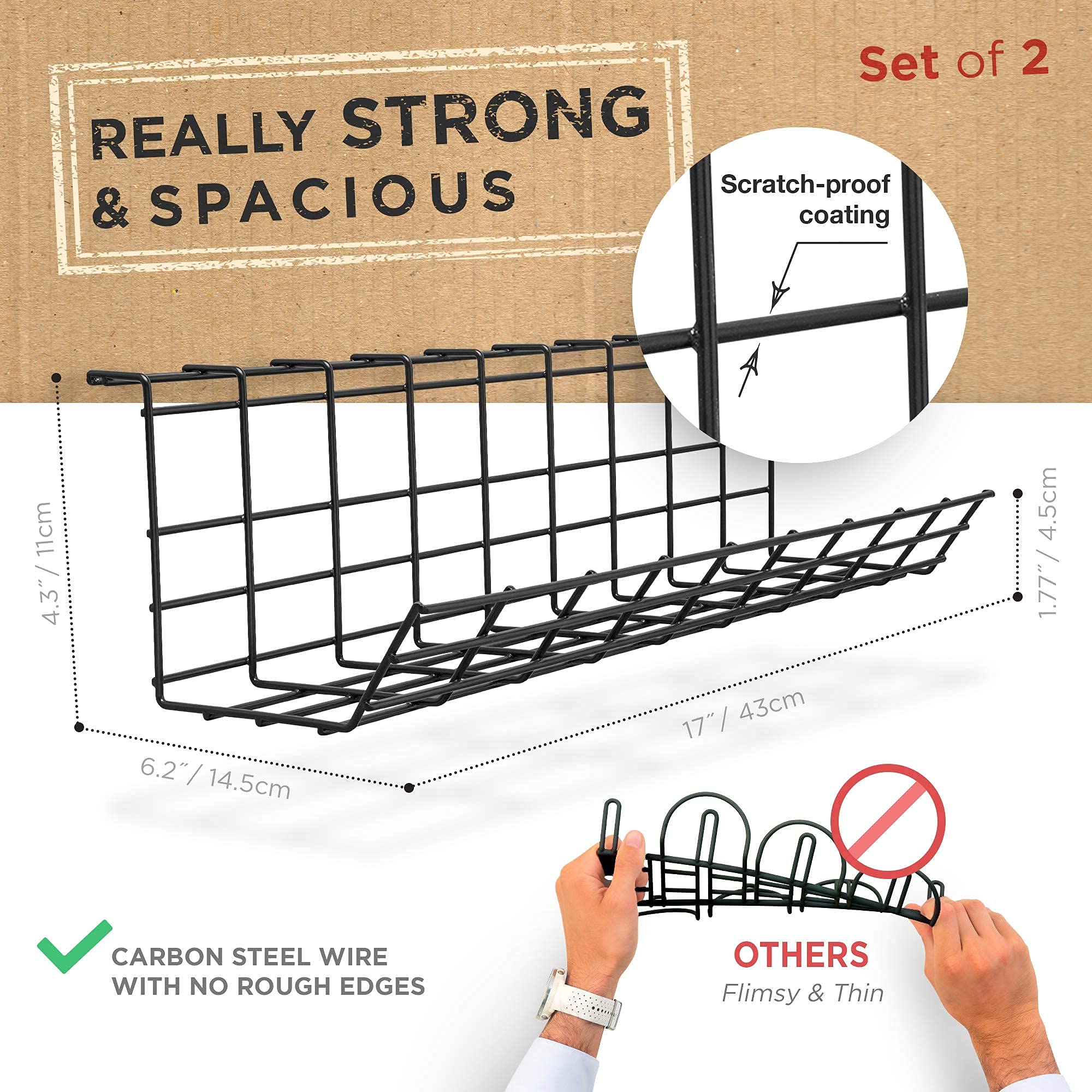 Under Desk Cable Management Tray Under Desk Cable Organizer for Wire
