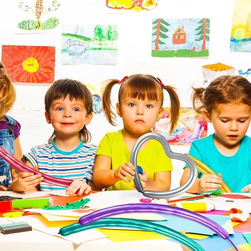 Miniatura 5 de 50 globos de látex de 260 globos de látex largos para decoración de Navidad, cumpleaños, boda, fiesta, guirnalda (rojo, morado, azul, verde,