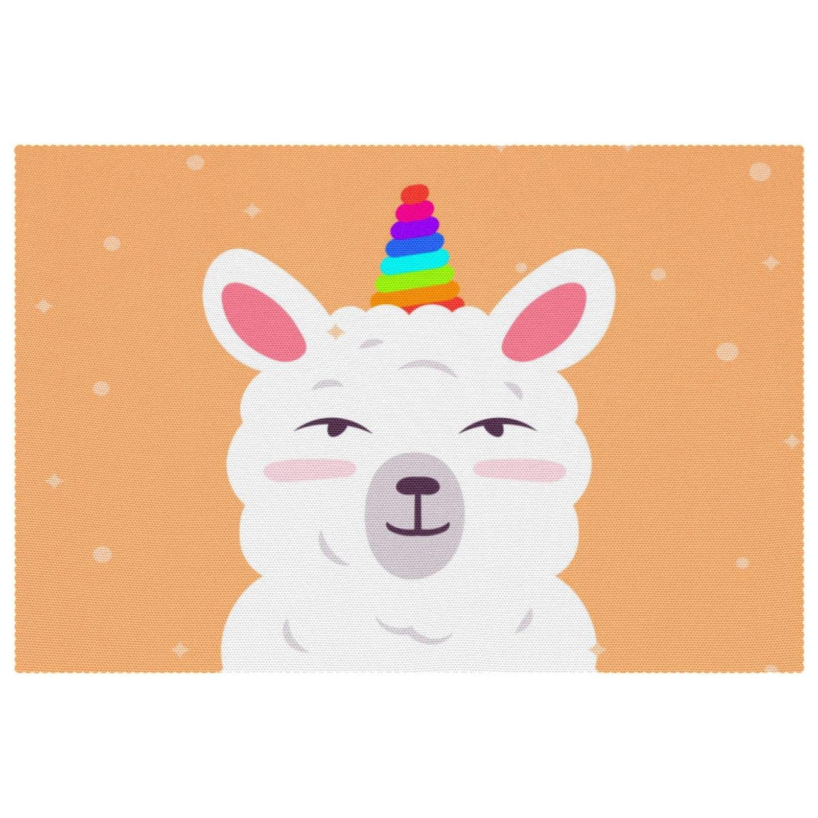 Set de table en alpaga licorne x6 antidérapant résistant à la chaleur pour enfants et repas colorés