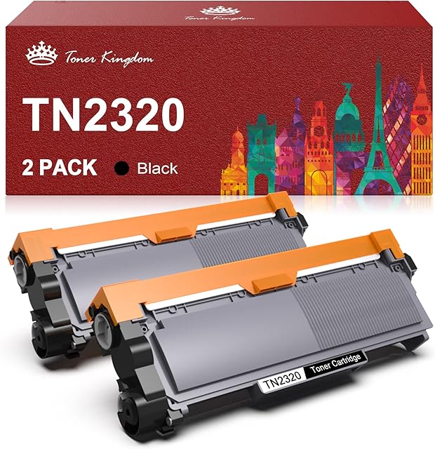Toner Kingdom TN-2320 TN2320 Toner Cartridge Replacement for Brother TN2320 TN2310 Compatible for MFC-L2700DW MFC-L2700DN HL-L2340DW HL-L2300D MFC-L2740DW MFC-L2720DW DCP-L2500D DCP-L2520DW (2-Pack)