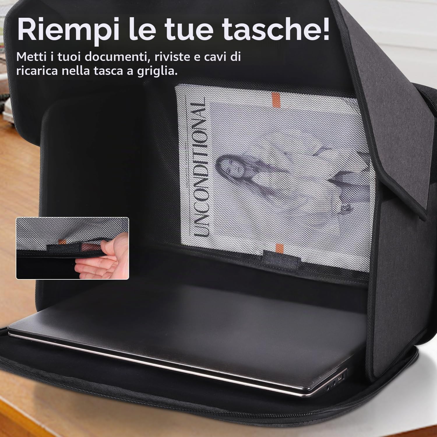 Parasole per computer portatile, leggera, protezione solare abbagliante per la privacy, per lavorare all'aperto, parasole pieghevole e portatile, copertura per computer portatile con