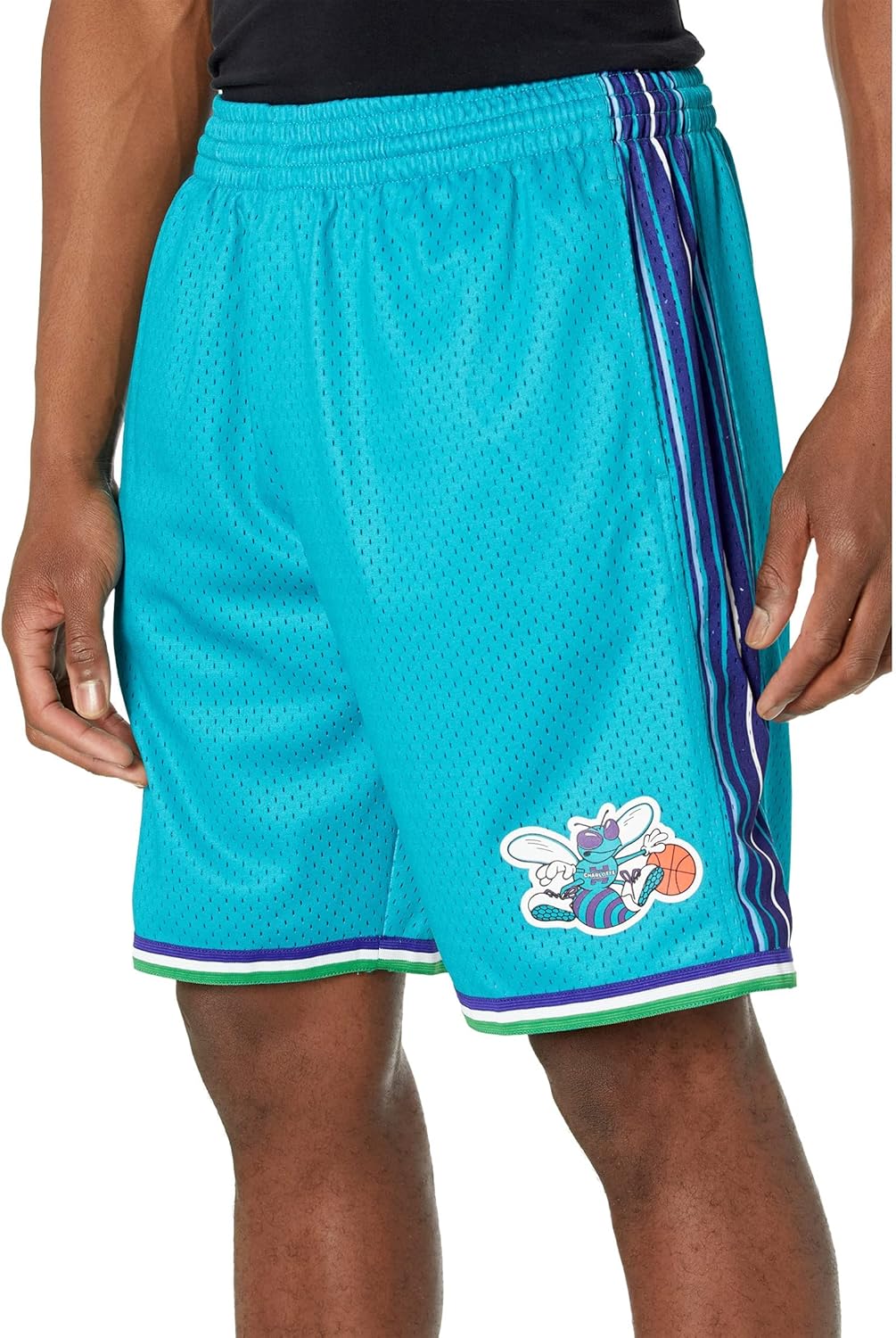 Mitchell & Ness Charlotte Hornets Road 1999-00 Men's Swingman Shorts - Image 3