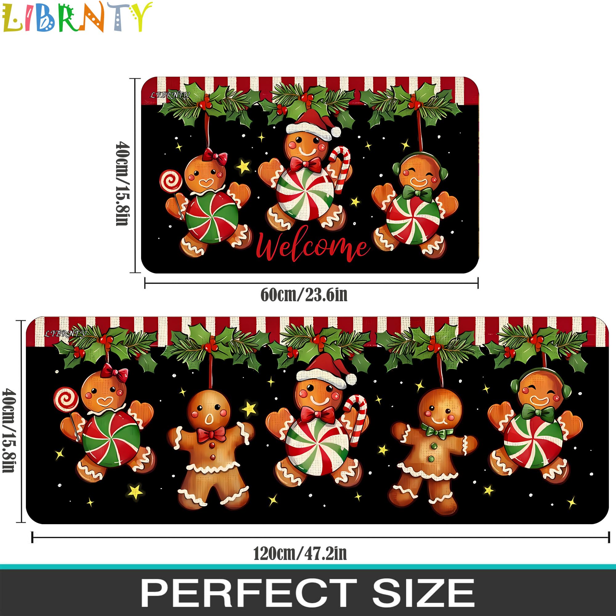 Set 2 Tappetini Da Cucina LIBRNTY 40x60cm + 40x120cm - Antiscivolo, Impermeabile, Lavabile, Per Interni - Foto 4