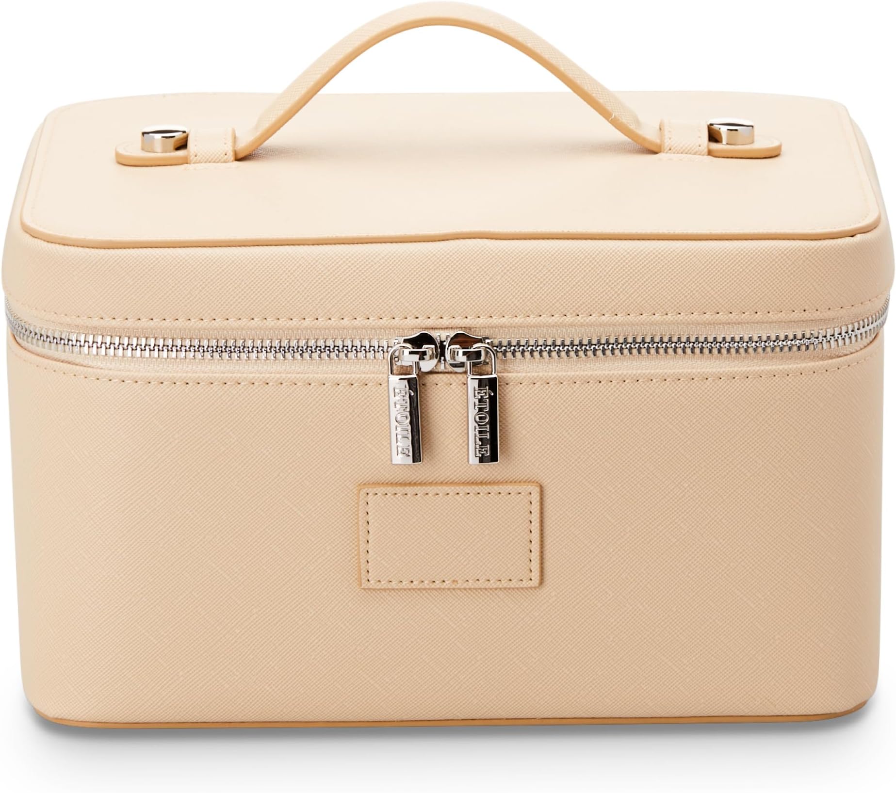 Vanity Case Beige - Stylish Travel Makeup Bag Organizer with Dividers