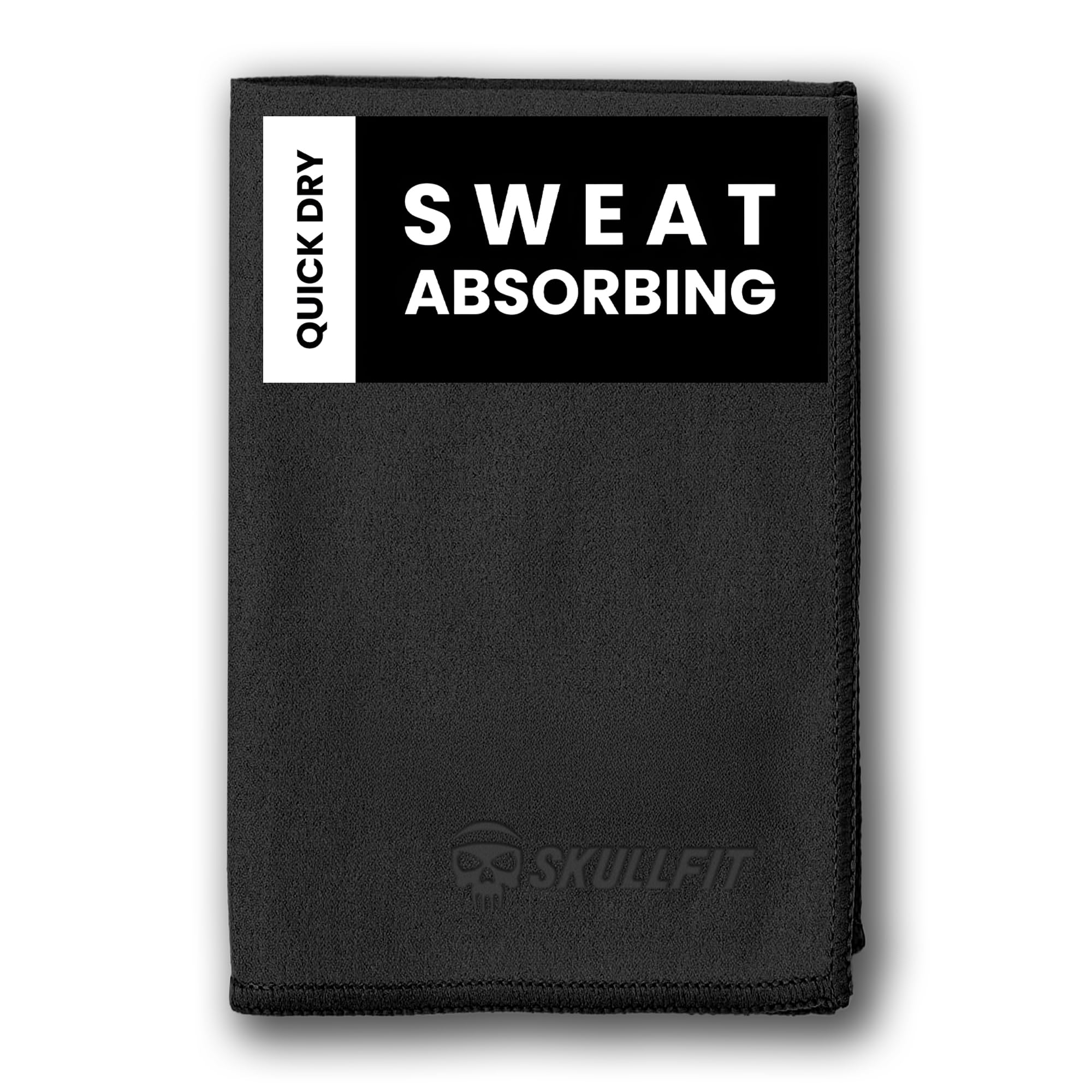 SKULLFIT Microfiber Gym Towel for Men - Quick Dry Super Sweat Absorbent Lightweight Suede Hand Towel - Suitable for Gym Yoga Workout Running Swimming Cricket Travel-200 GSM-60x40 cm (Black, Small)-image-10
