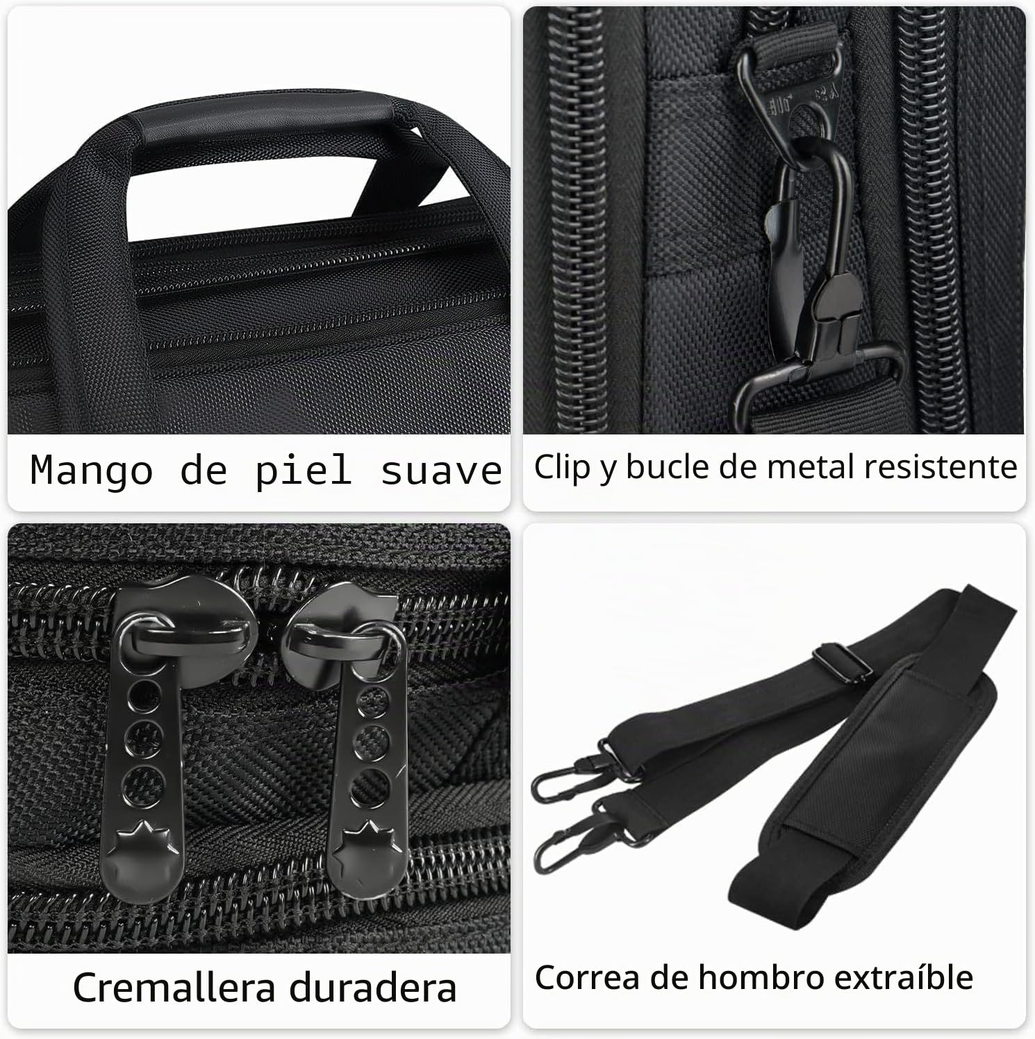 Taygeer Maletin Portatil 17 Pulgadas, Bolsa Ordenador Portatil Impermeable Bolsa de Trabajo para los Hombres Mujeres Profesores Viajes de Negocios Universidades, Negro