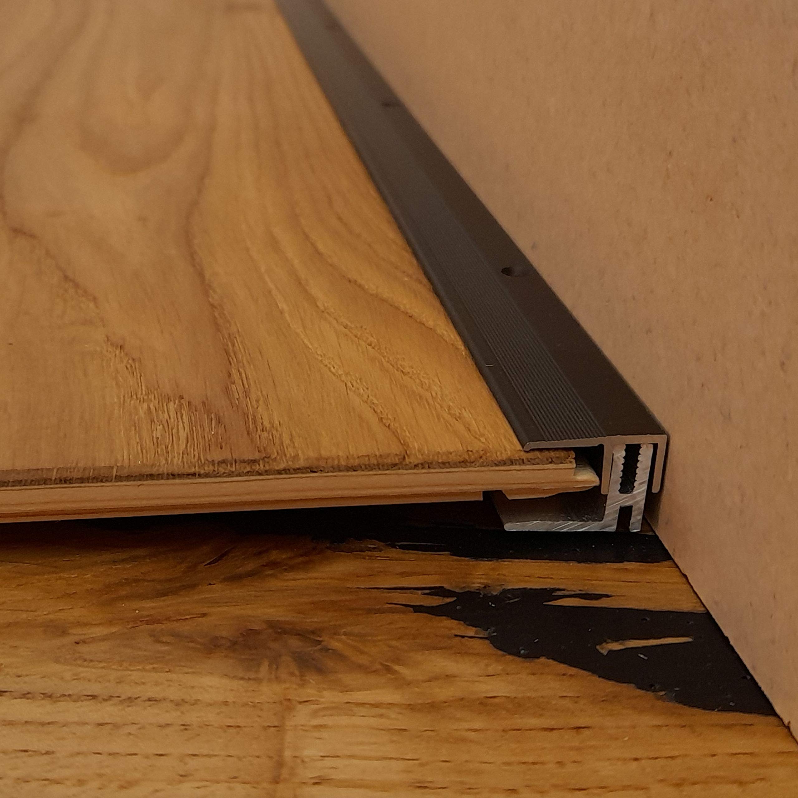 ufitec® TPL Profi MAX Profielsysteem voor parketvloeren - geschikt voor vloerbedekkingen van 14-21 mm hoogte, geanodiseerd aluminium (hoogtecompensatieprofiel, lengte: 100 cm, brons donker