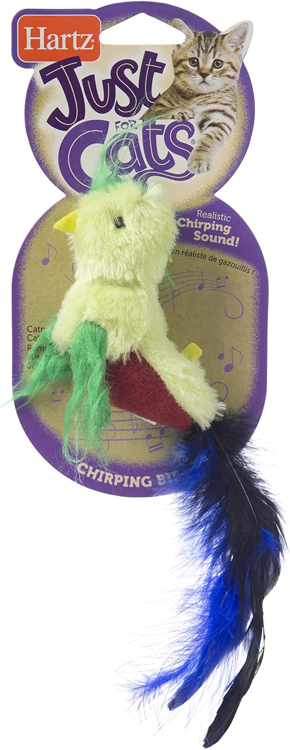 Hartz Just For Cats Chirping Bird Interactive Plush Catnip Cat Toy