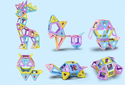 Miniatura 6 de dreambuilderToy 108 piezas de azulejos magnéticos bloques de construcción magnéticos troncos de construcción STEM para niñas y niños regalo de