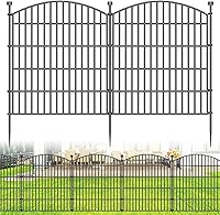 Bilibompa 32" Tall No Dig Garden Fence - 10 Panels 23.6ft Rustproof Decorative Dog Barrier for Yard, Patio, Animal Protection