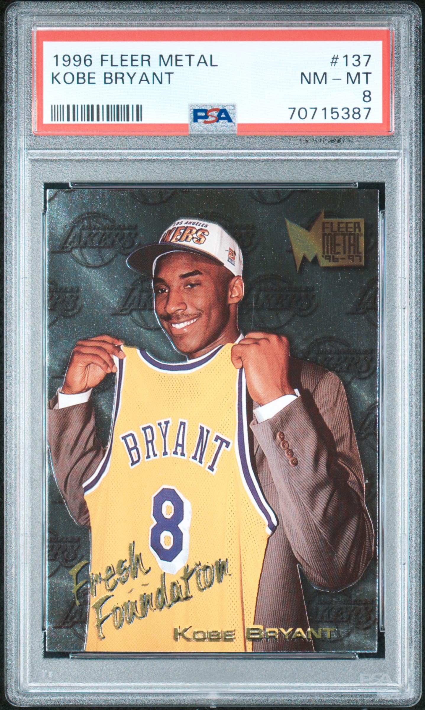 【NBA】Kobe Bryant 1996 L #137RC PSA8 Amazon.com: Kobe Bryant 1996 Fleer Metal Basketball Rookie Card