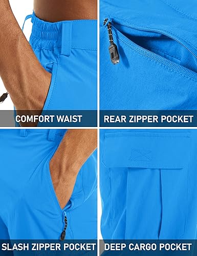 Miniatura 6 de MAGCOMSEN Pantalones cortos de entrenamiento para hombre, de secado rápido, 34, pantalones capri con bolsillos con cremallera, pantalones cortos