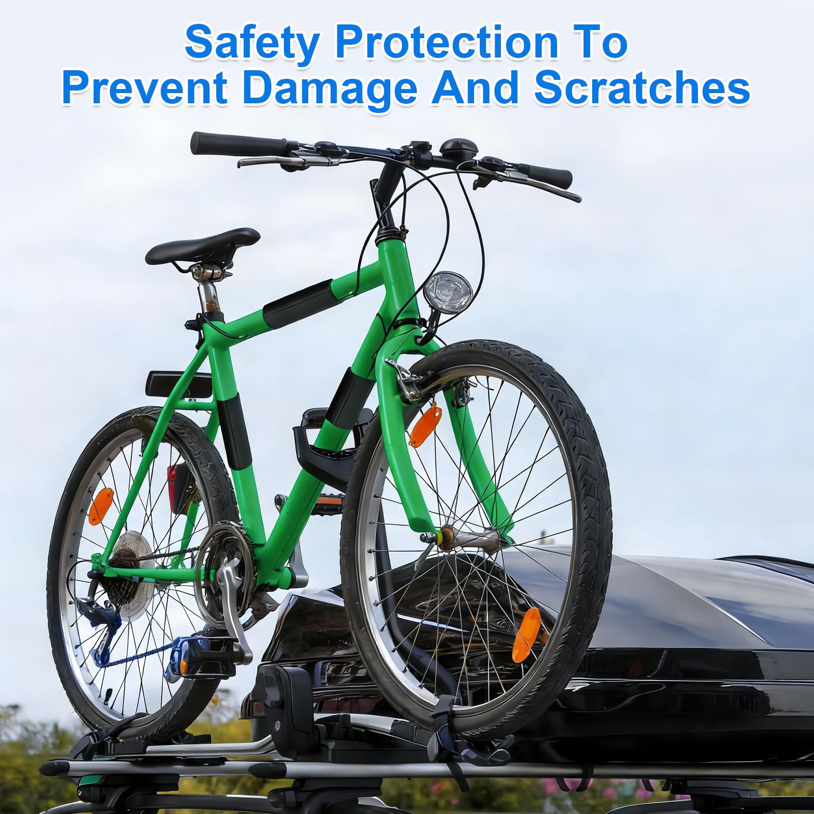 HTTYHT Lot De 4 Protections De Cadre Vélo – Néoprène 3mm, Tailles S/M/XL/XXL, Compatible Thule, Atera, VTT, Vélo Route, électrique