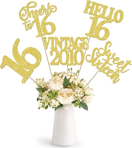 Miniatura 70 de 15 piezas de centro de mesa de feliz cumpleaños 13 palos oficiales para adolescentes vintage 2012 Hello 13 centros de mesa de flores palos saludos a