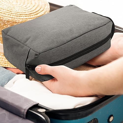 Miniatura 7 de Paterr 16 piezas de neceser de viaje para mujeres y hombres, bolsa de afeitar grande resistente al agua, bolsa de cosméticos colgante con asa y