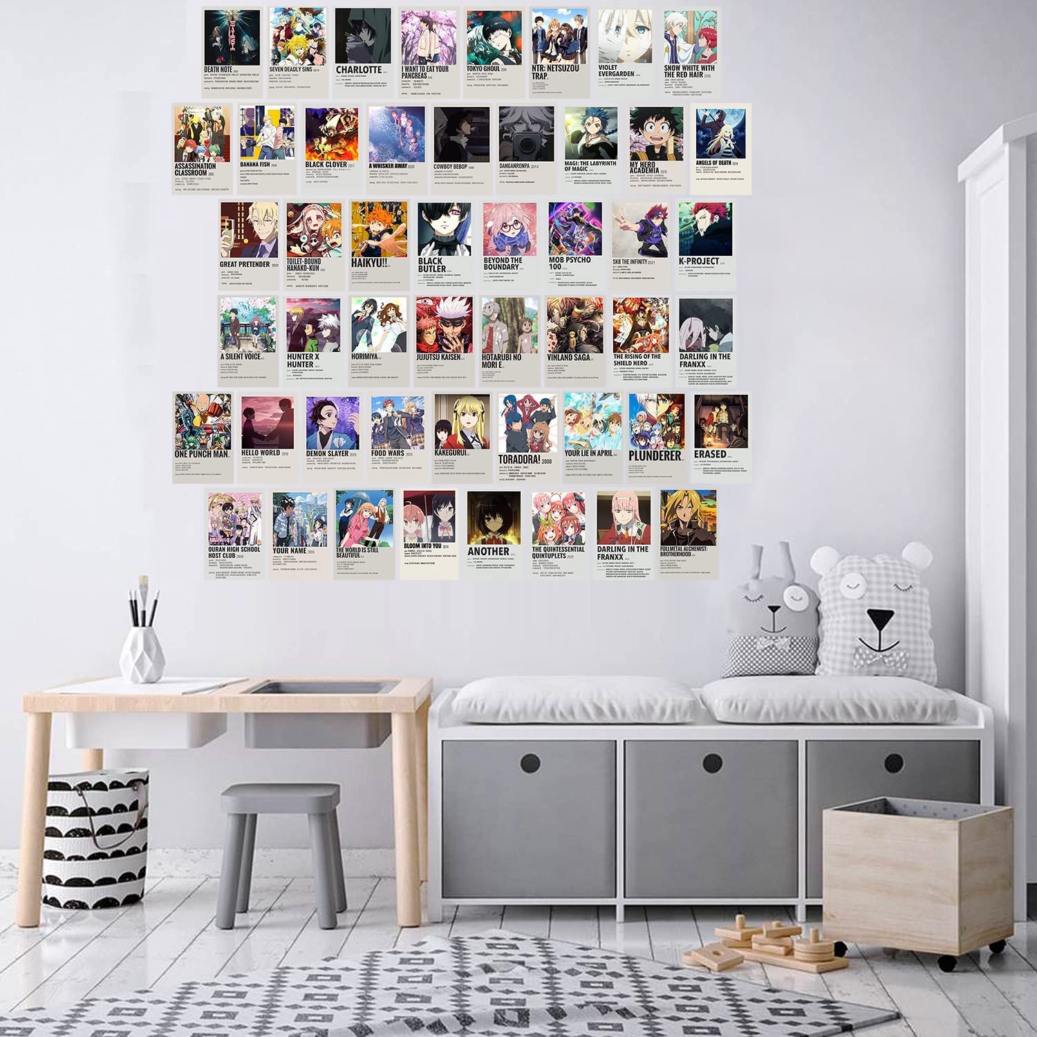 50pcs Anime Wall Collage Kit,Anime Collage Kit for Wall Aesthetic