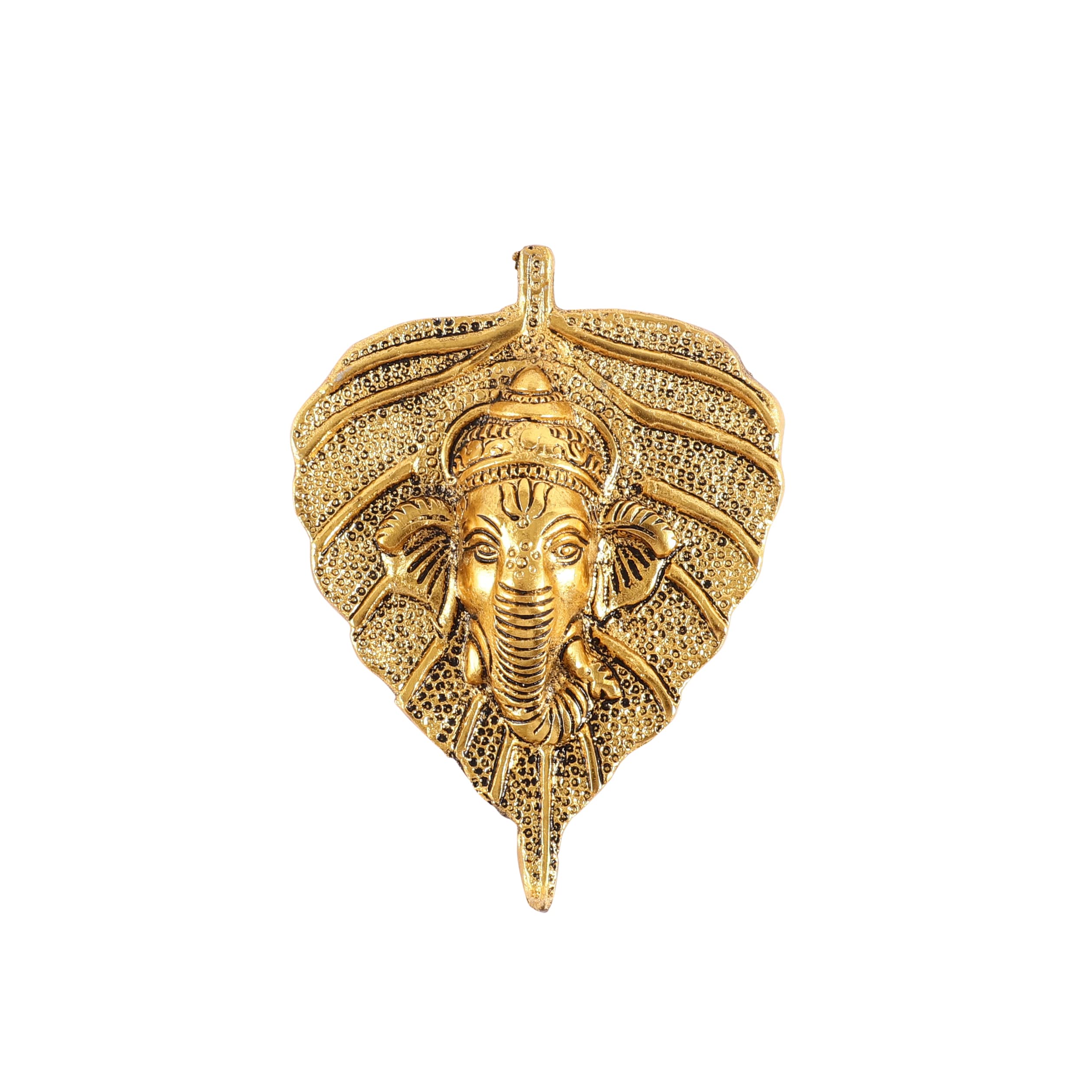 PURESTORY Ganesh Wall Hanging for Home Decoration | Door Entrance Decor | God Idol | Gifting Item | Gold Metal - 5 Inches