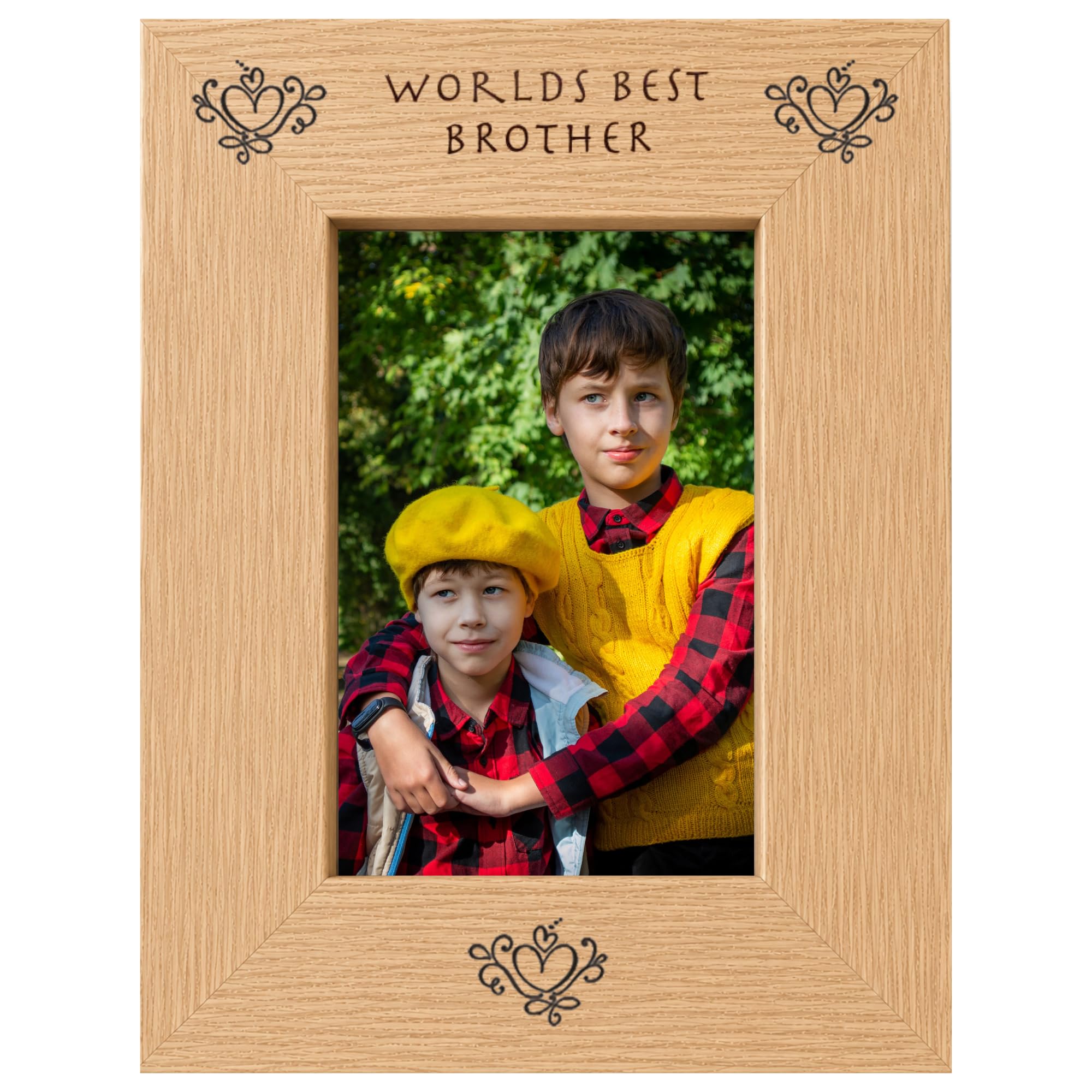 Worlds Best Brother 6x4 Oak Effect Photo Picture Frame Keepsake Gift