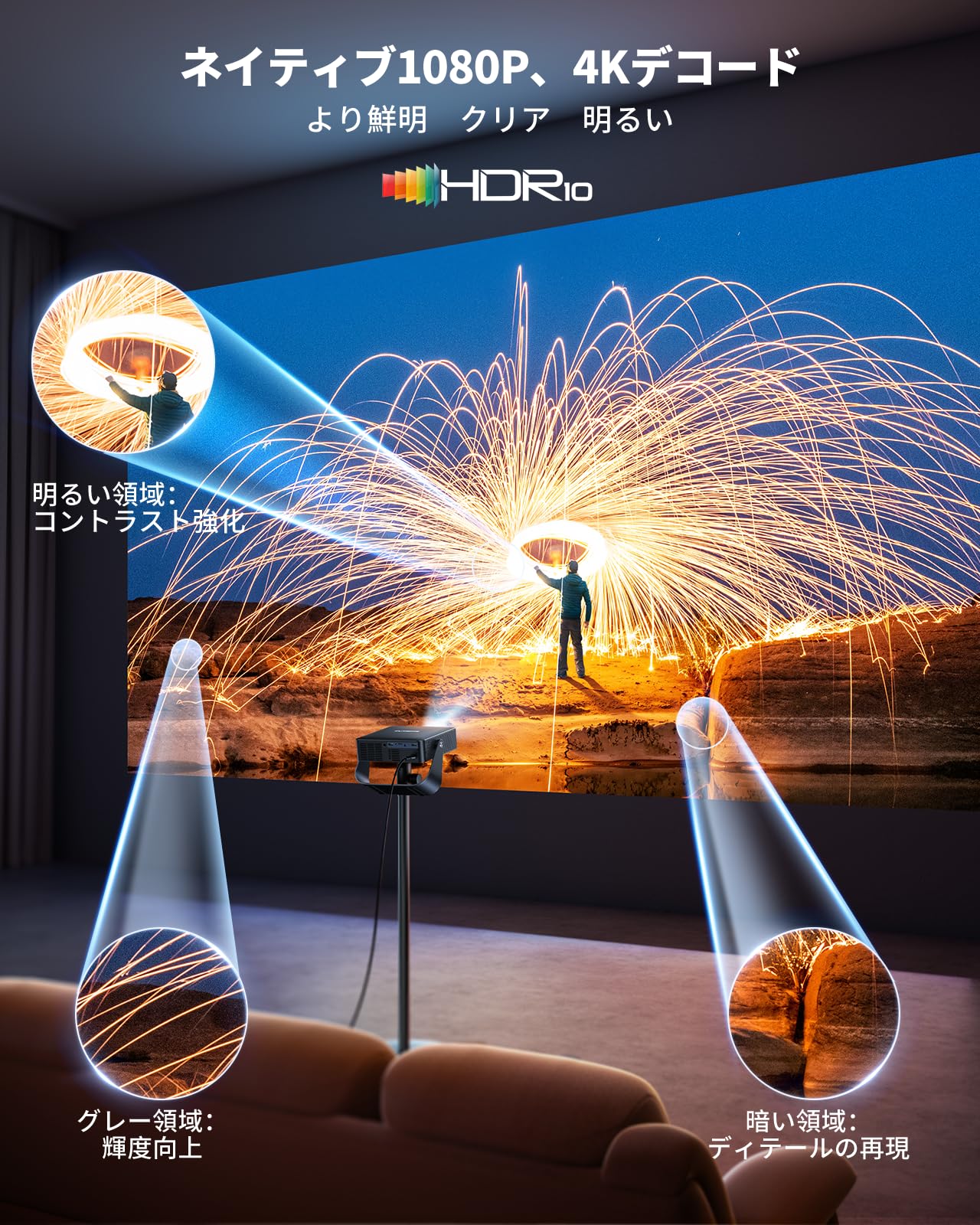 Amazon.co.jp: プロジェクター 4K 家庭用 【Netflix・Prime Video・U