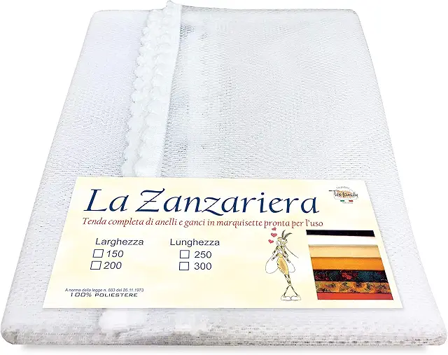 Tenda Zanzariera Esterno Porta - Rete Anti Insetti Poliestere 150x250 cm Bianco